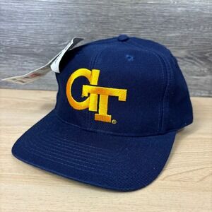 Vintage Georgia Tech Yellow Jackets Hat Cap Fitted Size 7 Blue The‎ Game NWT